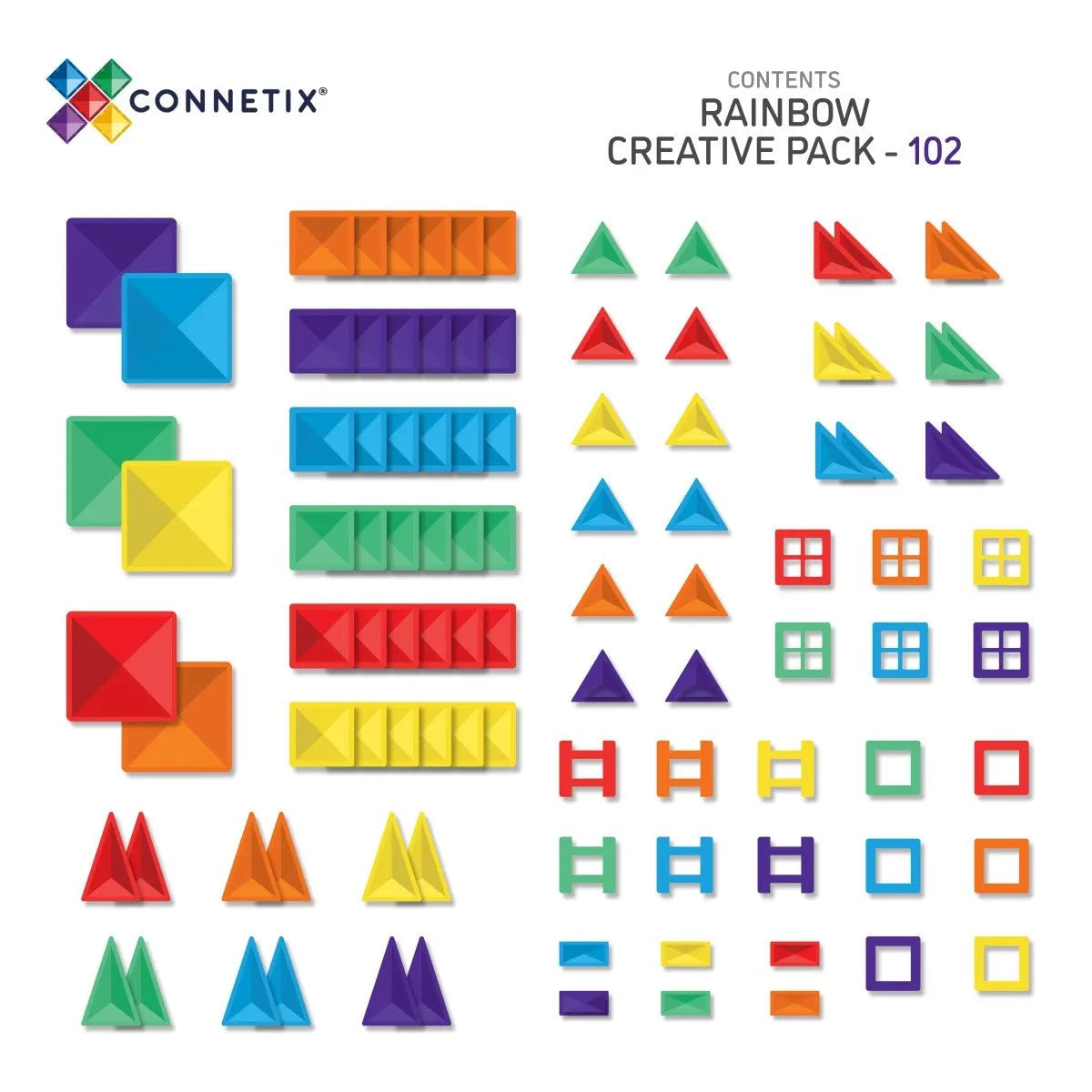 CONNETIX Magnetbausteine Rainbow Creative Pack - 102 Teile - Nook' d' Mel - Kinder Concept Store