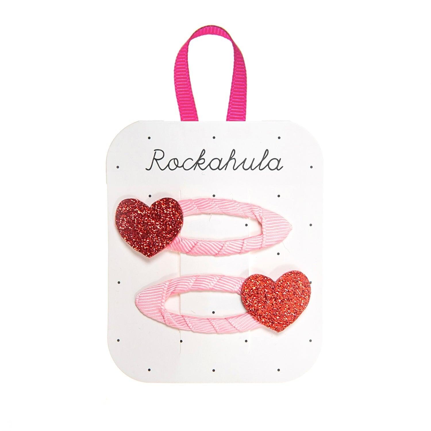 Rockahula Kids Haarspangen Liebesherz mit Glitzer