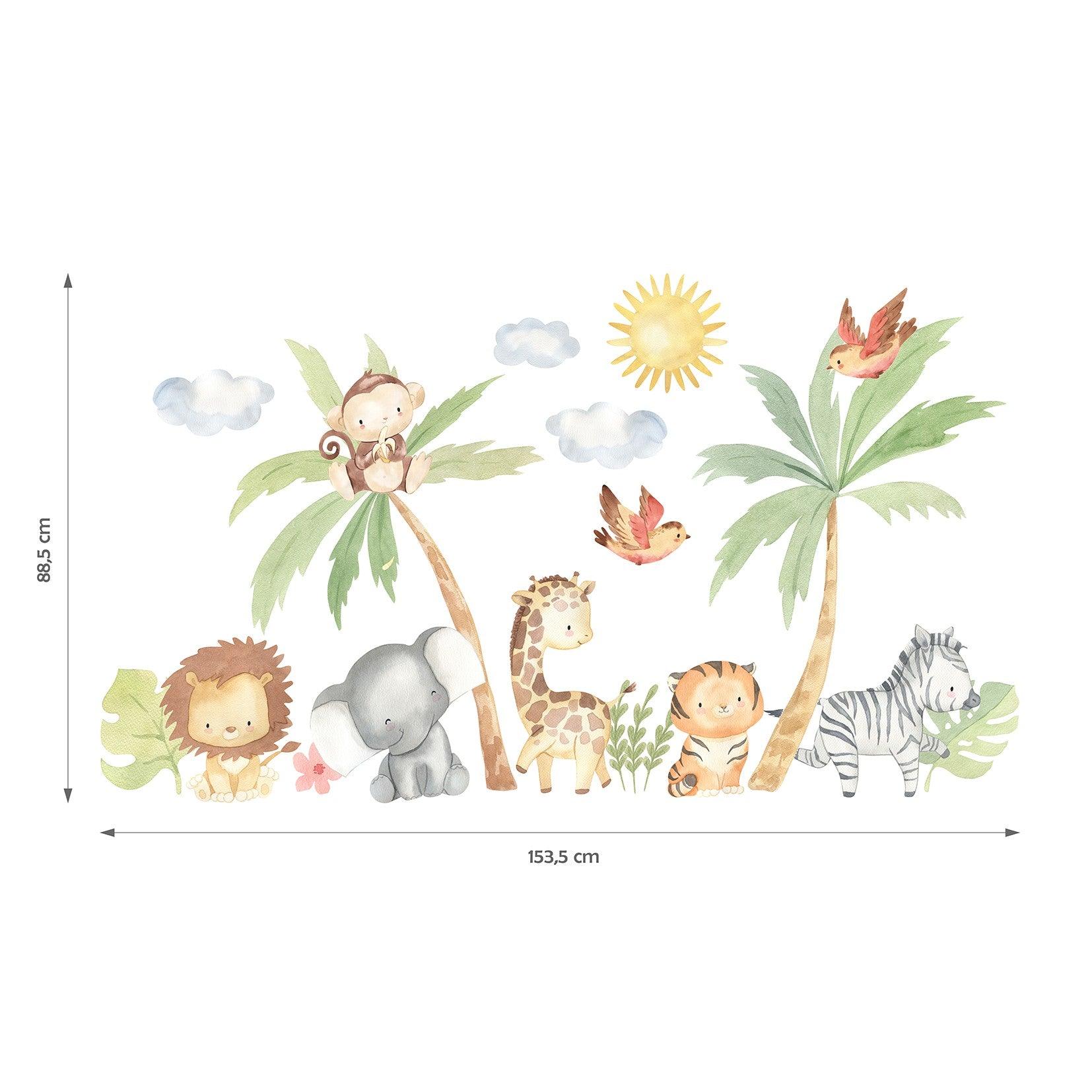 Wandtattoo Kinderzimmer - Safari-Babytiere